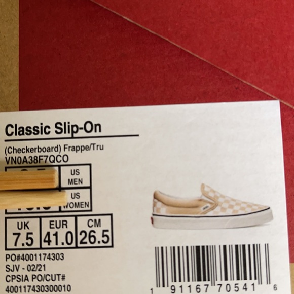 Vans Classic Slip On Checkerboard Frappe/Trwht Men - Picture 16 of 16